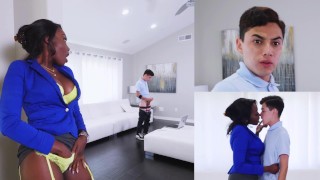BANGBROS – Black Stepmom Osa Lovely Catches Juan El Caballo Loco Wanking His White Willy