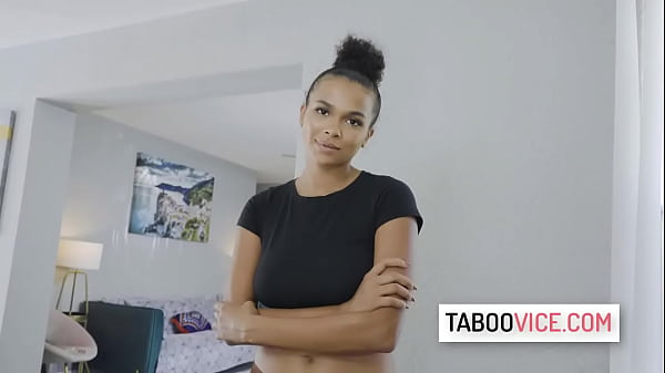 Busty black teen plays with stepdad’s hard cock – Alina Ali