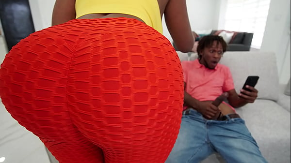 She caught him jerking off on Xvideos! – black porn